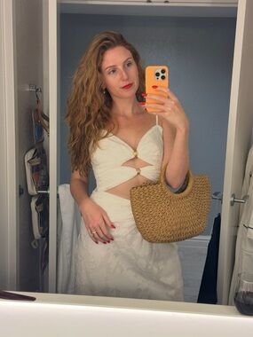 Hello Molly White Cutout Midi Skirt and Top